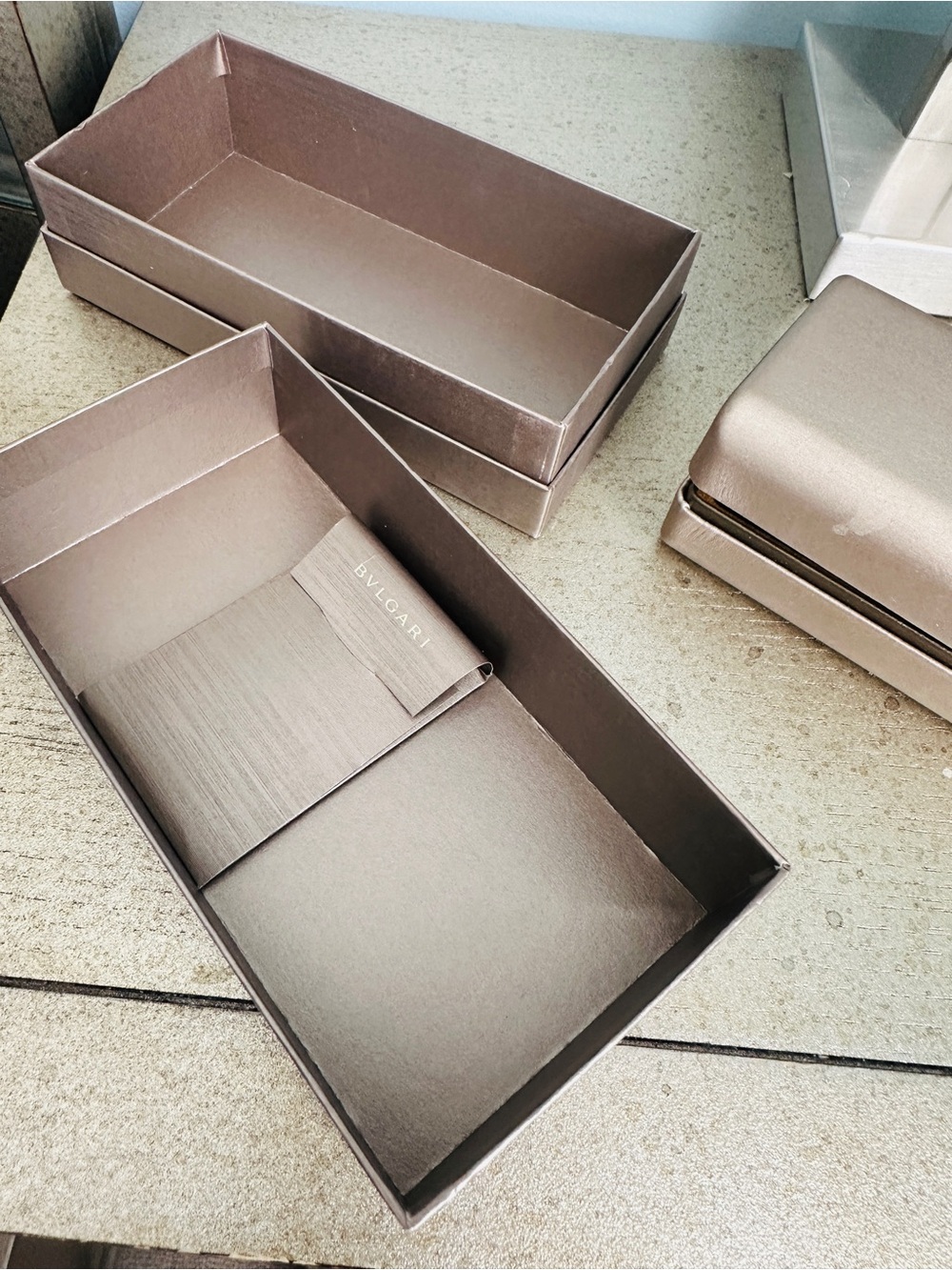 Bulgari Metallic Brown Sunglasses Box and Sleeve